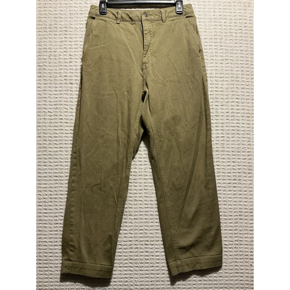 Quince Women's Organic Cotton Twill Straight Leg Cropped Pants Olive Green 8